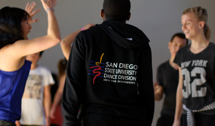 students dancing in studio