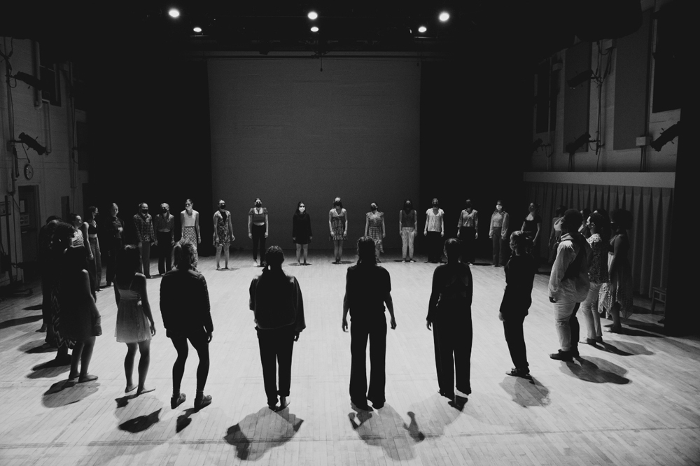students dancing on the stage